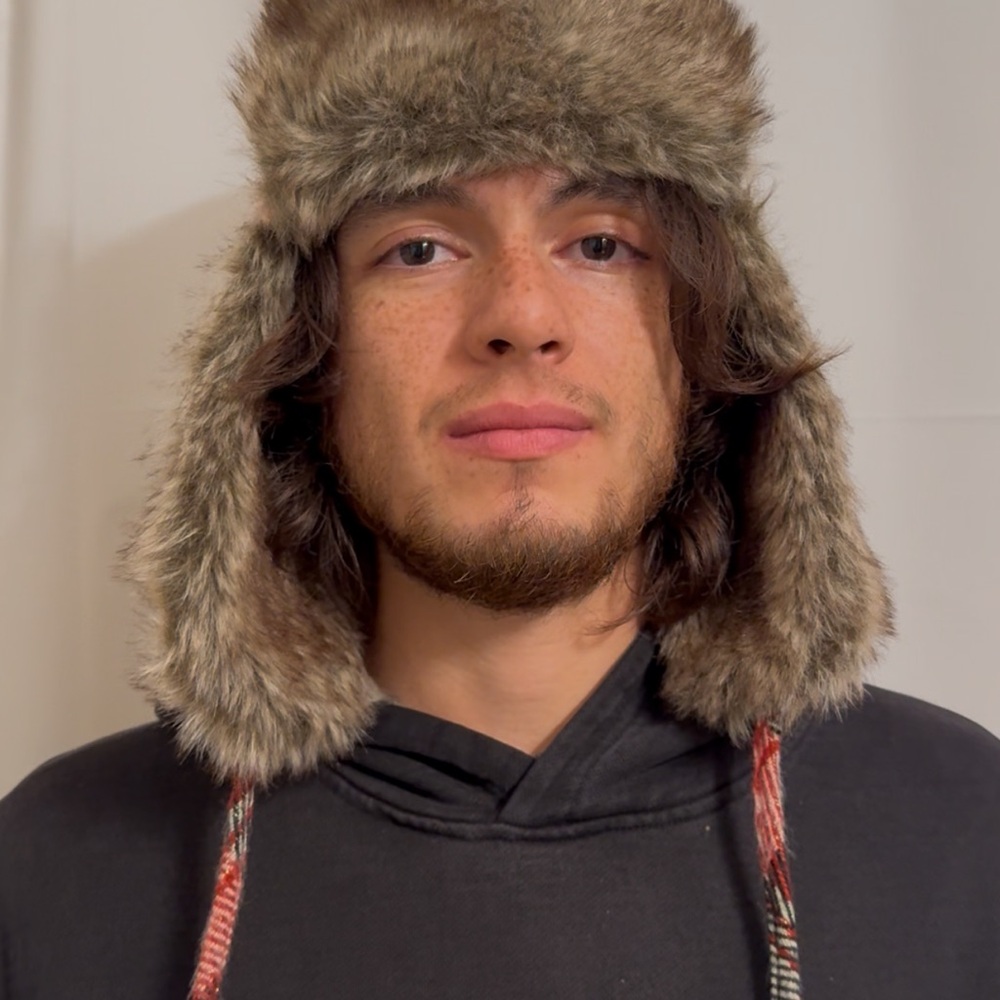 Red & Black Plaid Trapper Hat w/ Faux Fur Lining — Y2K Alt Winter L/XL Unisex
